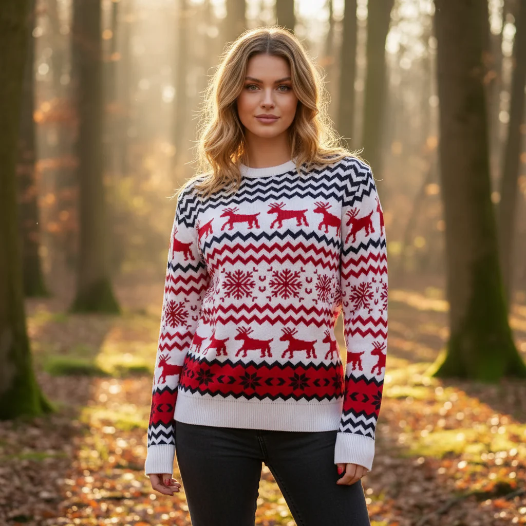 Pull femme de Noël coupe slim manches longues - Image 6