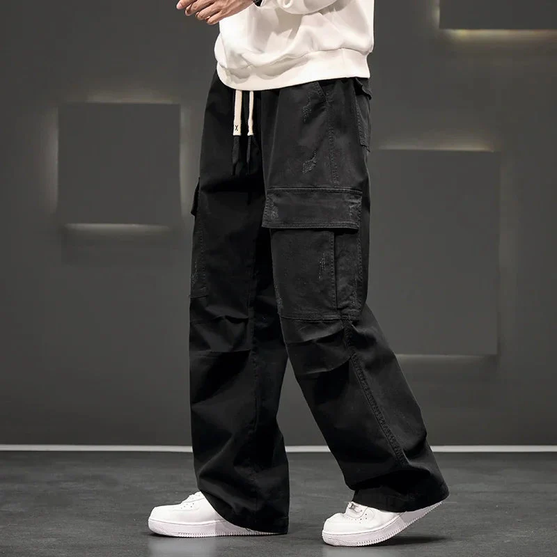 Pantalon cargo homme jambes larges cordon - Image 4