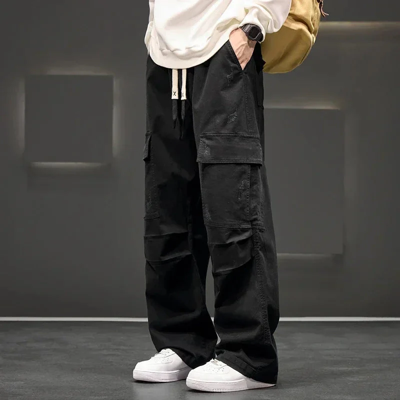 Pantalon cargo homme jambes larges cordon - Image 5