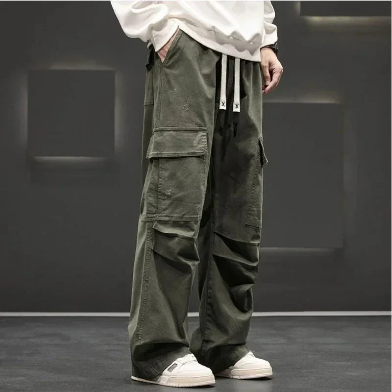 Pantalon cargo homme jambes larges cordon - Image 9