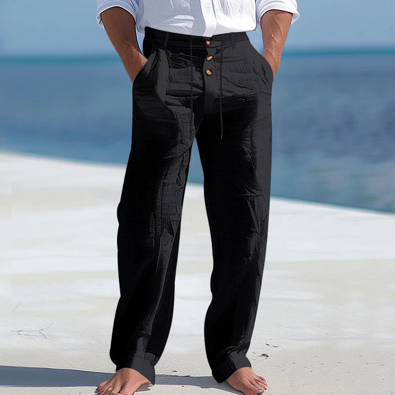 Pantalon homme à jambe droite avec taille à cordon de serrage - Image 10