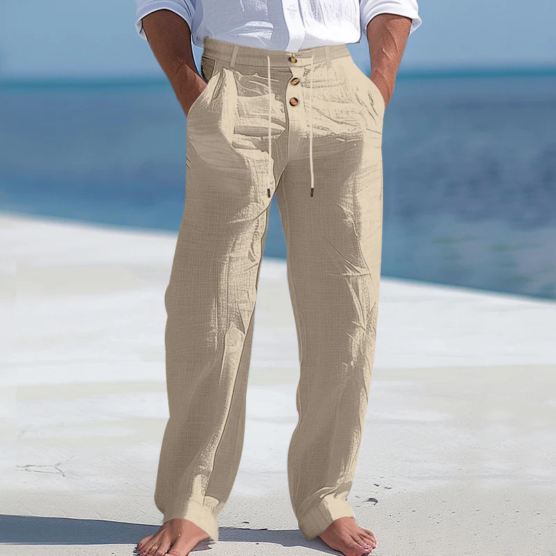 Pantalon homme à jambe droite avec taille à cordon de serrage - Image 12