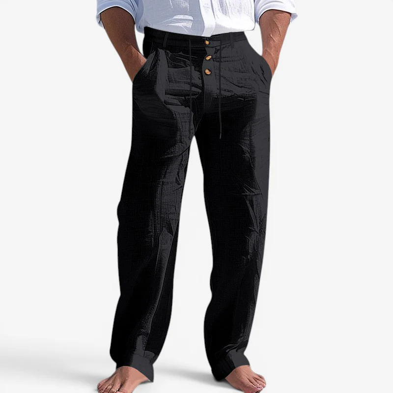 Pantalon homme à jambe droite avec taille à cordon de serrage - Image 3