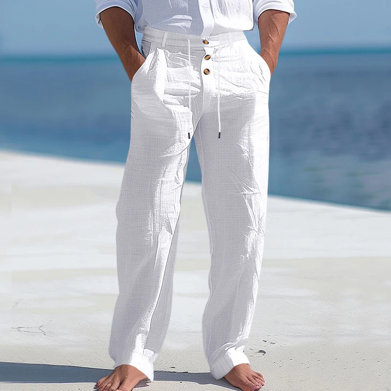Pantalon homme à jambe droite avec taille à cordon de serrage - Image 7