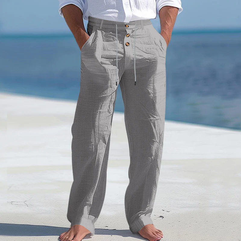 Pantalon homme à jambe droite avec taille à cordon de serrage - Image 8