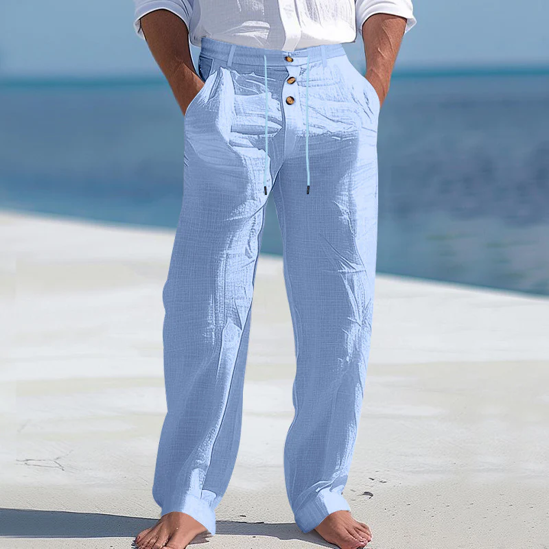 Pantalon homme à jambe droite avec taille à cordon de serrage - Image 9