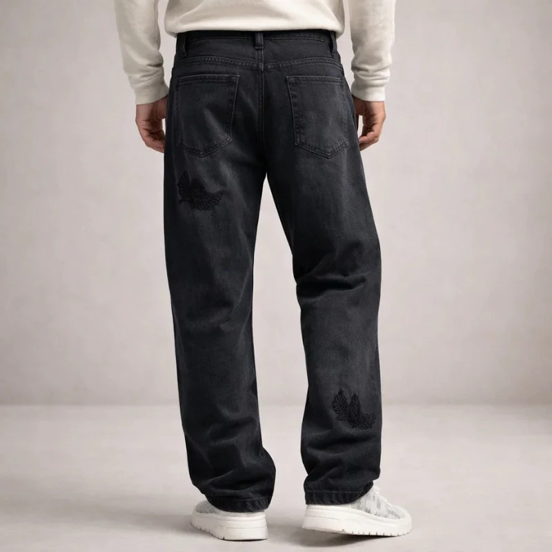 Pantalon Homme Large Taille Haute avec Poches Multiples et Coupe Droite - Image 4