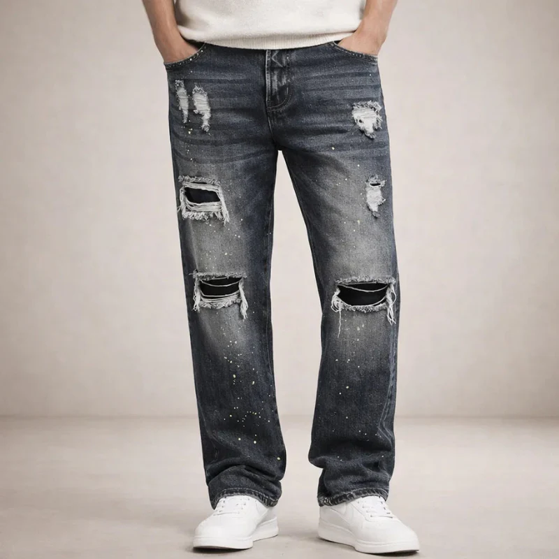 Pantalon Homme Taille Haute à Jambes Larges - Image 3