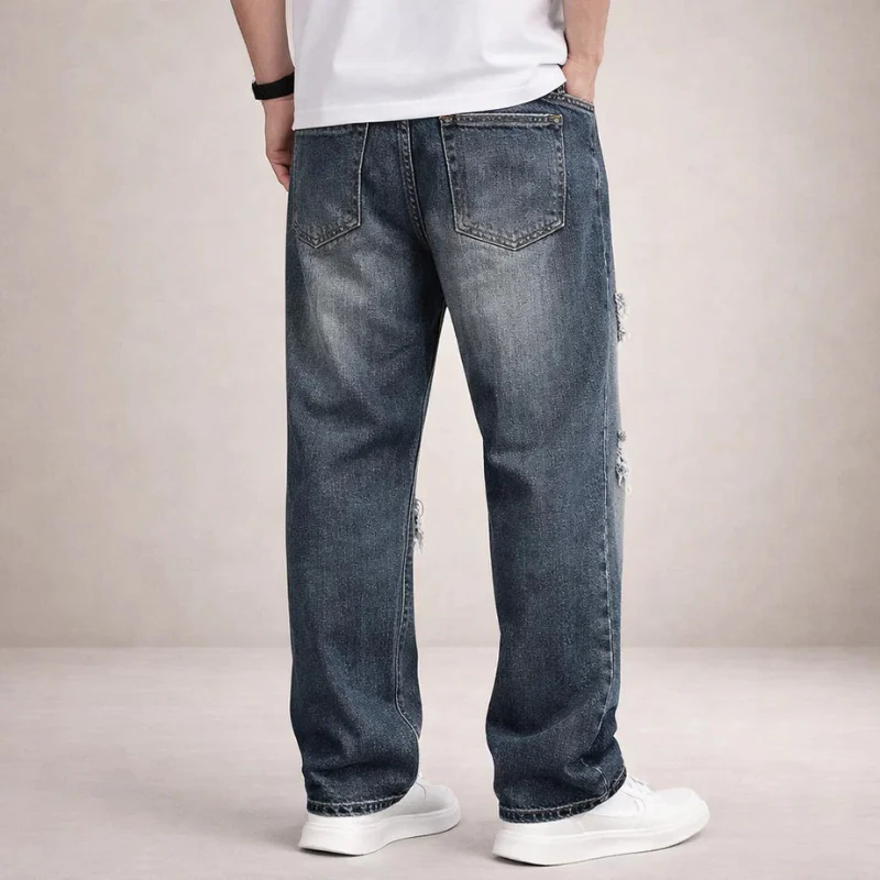 Pantalon Homme Taille Haute à Jambes Larges - Image 4