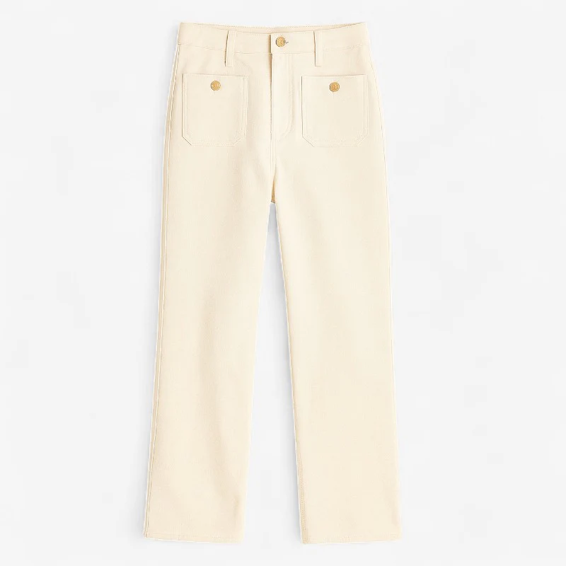 Pantalon femme taille haute jambe droite avec poches avant - Image 2