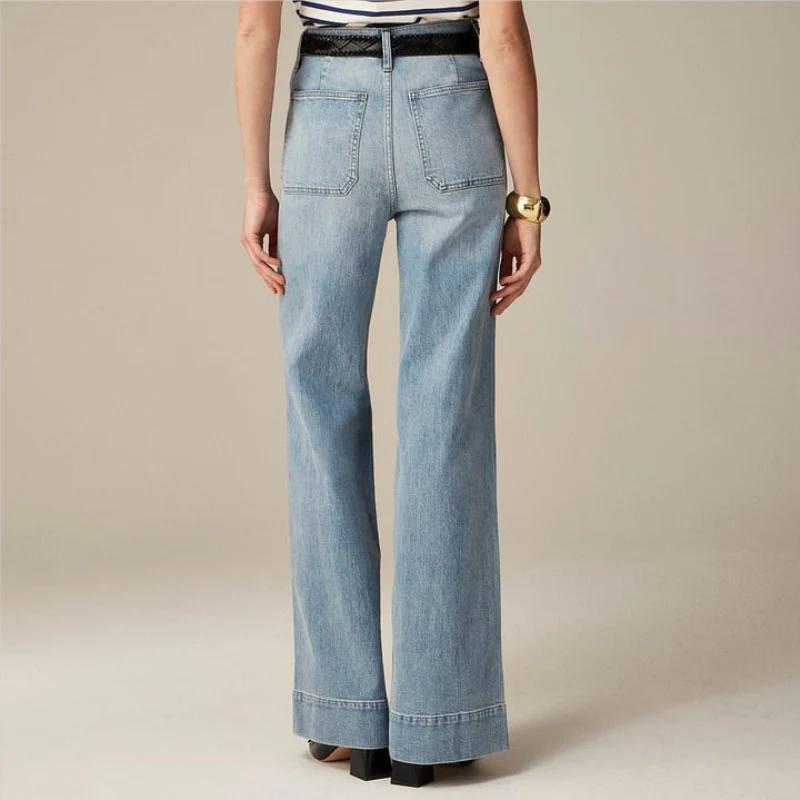 Pantalon femme taille haute jambe droite avec poches avant - Image 6