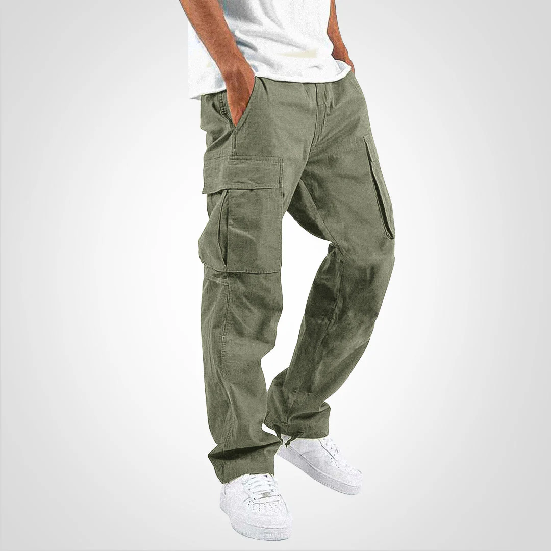 Pantalon cargo à poches multiples avec taille standard