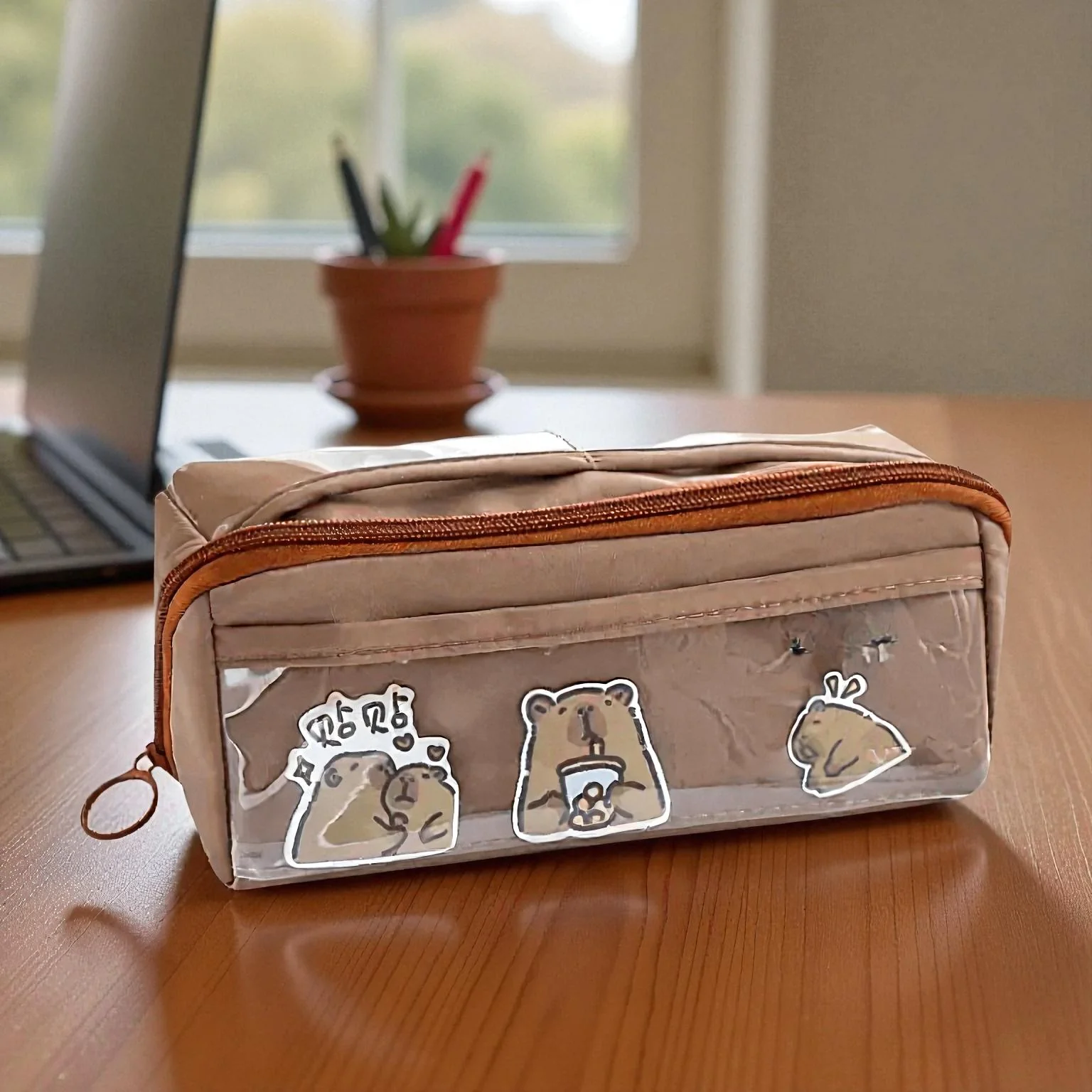 Trousse transparente multi-poches pour stylos - Image 3