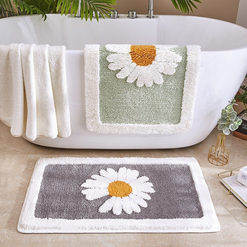 Tapis de Bain Rembourré à Motifs Floraux - Image 2