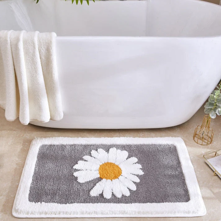 Tapis de Bain Rembourré à Motifs Floraux - Image 3