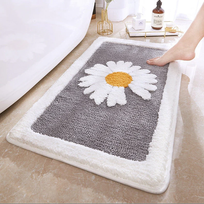 Tapis de Bain Rembourré à Motifs Floraux - Image 4