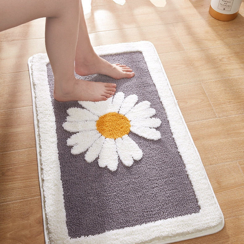 Tapis de Bain Rembourré à Motifs Floraux - Image 5