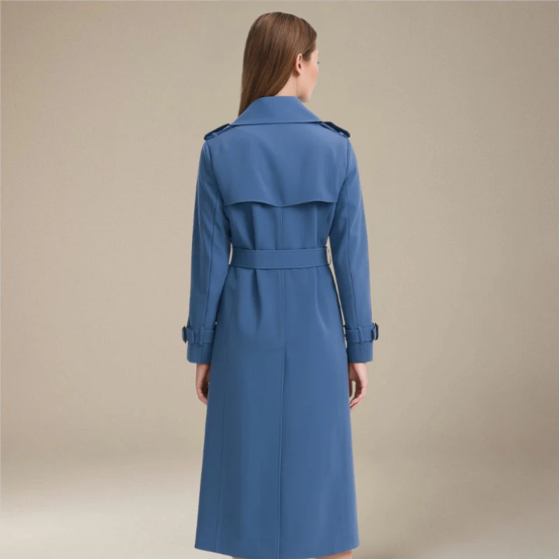 Trench-coat manches longues col à revers avec taille ceinturée - Image 12