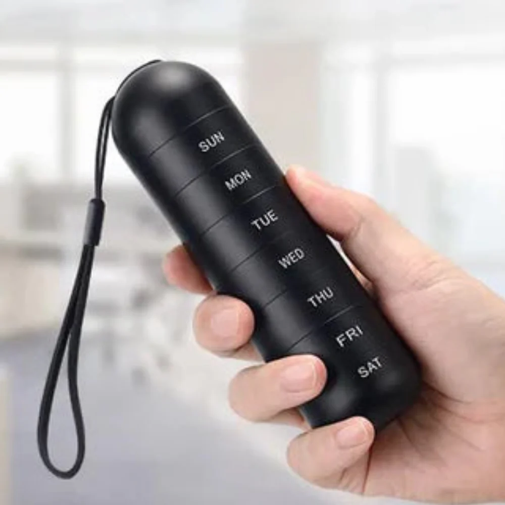 PillMate – Boîte de voyage pour pilules avec organiseur hebdomadaire et sangle - Image 7