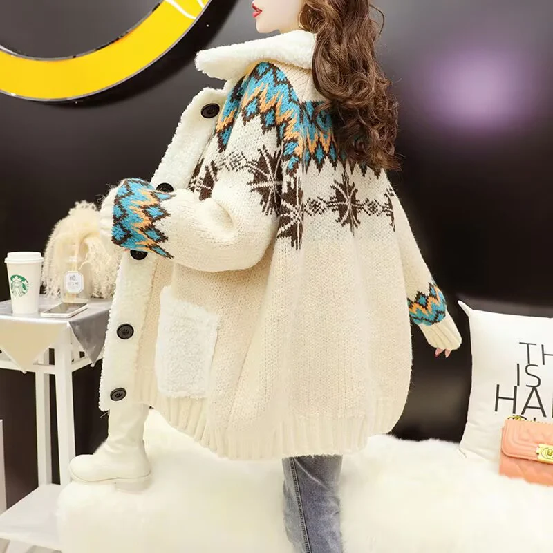 Dames Cardigan met All-Over Print en Reverskraag - Image 3