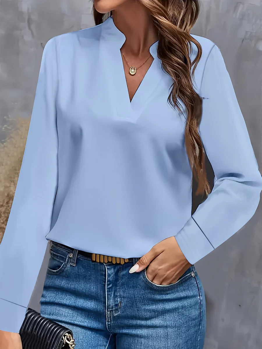 Blouse femme col V manches longues - Image 5