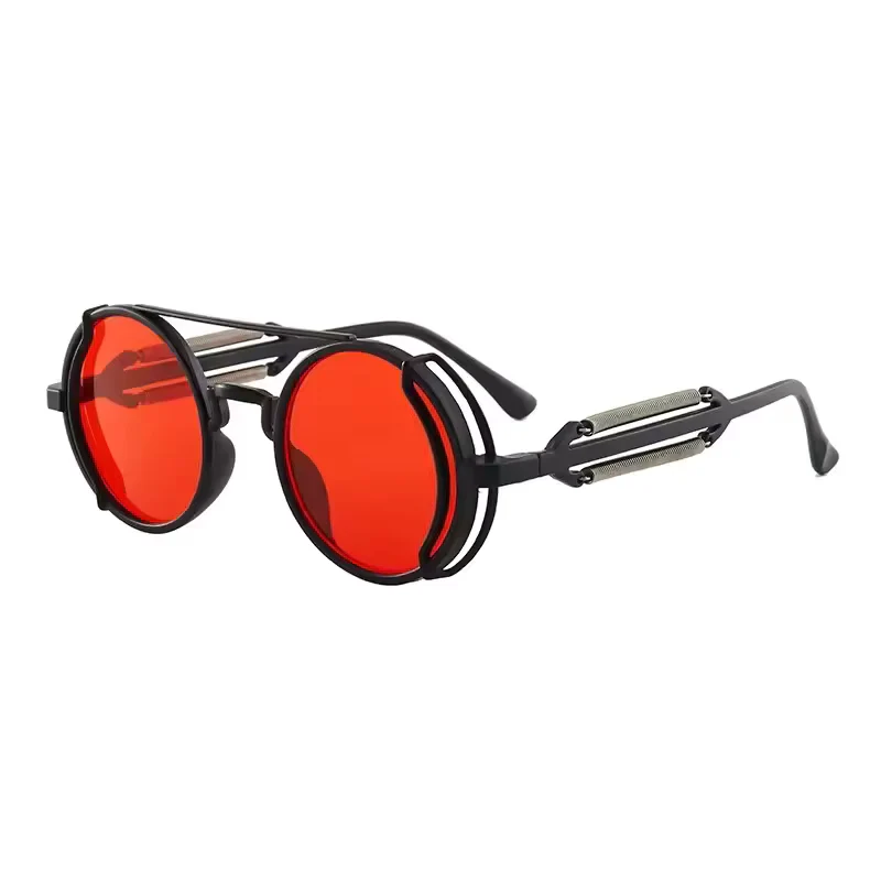 Rafael – Lunettes de Soleil Rondes Audacieuses avec Accents Métalliques et Verres Colorés - Image 2