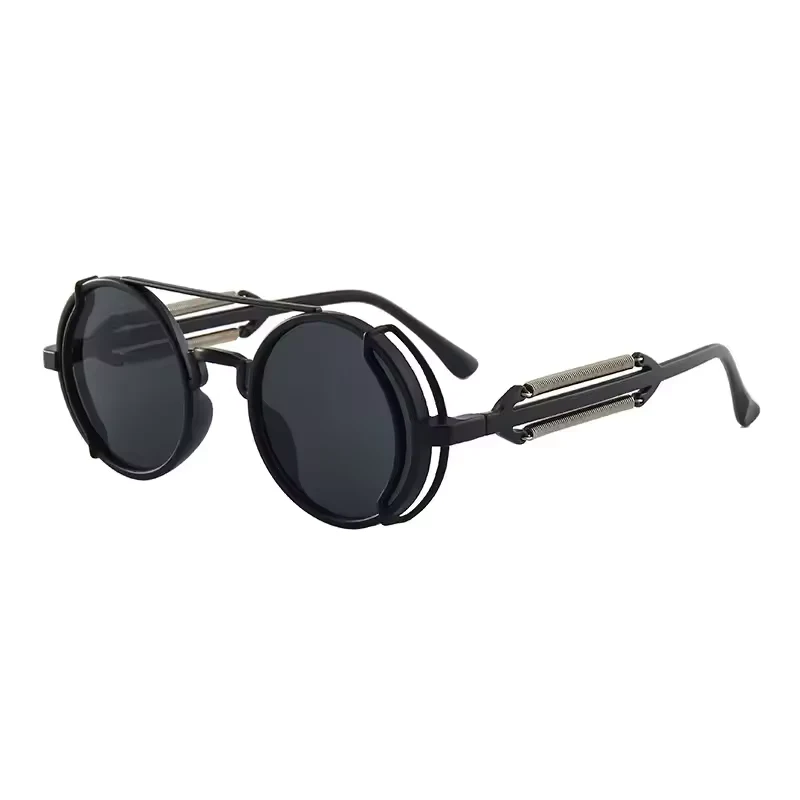 Rafael – Lunettes de Soleil Rondes Audacieuses avec Accents Métalliques et Verres Colorés - Image 3