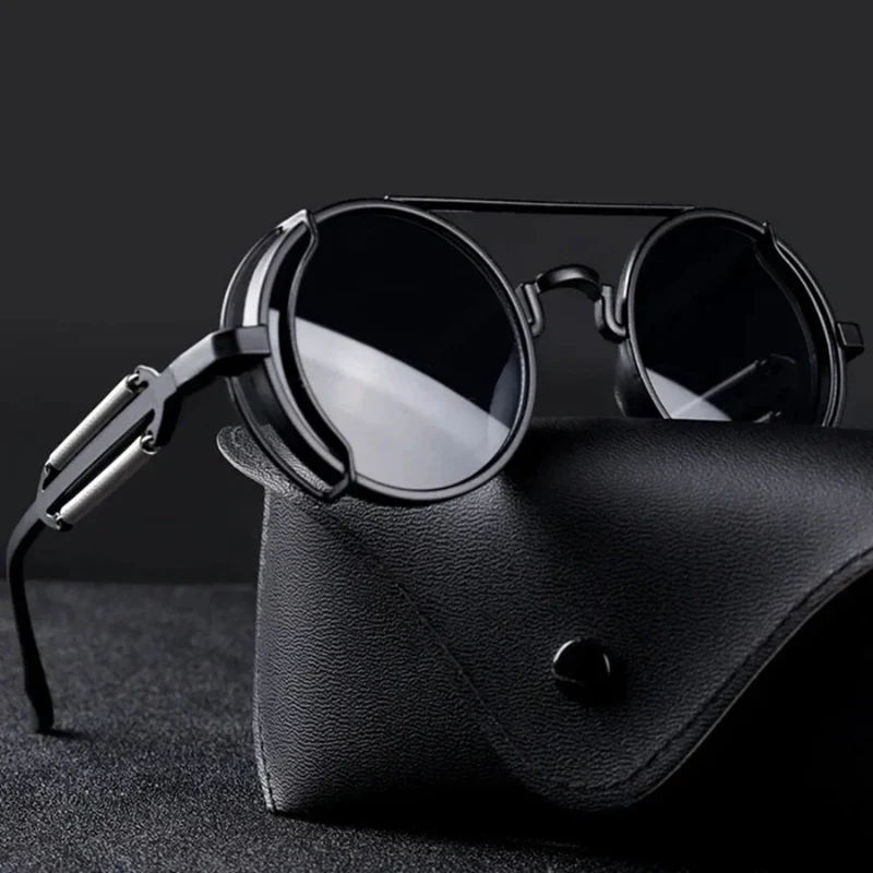 Rafael – Lunettes de Soleil Rondes Audacieuses avec Accents Métalliques et Verres Colorés - Image 5