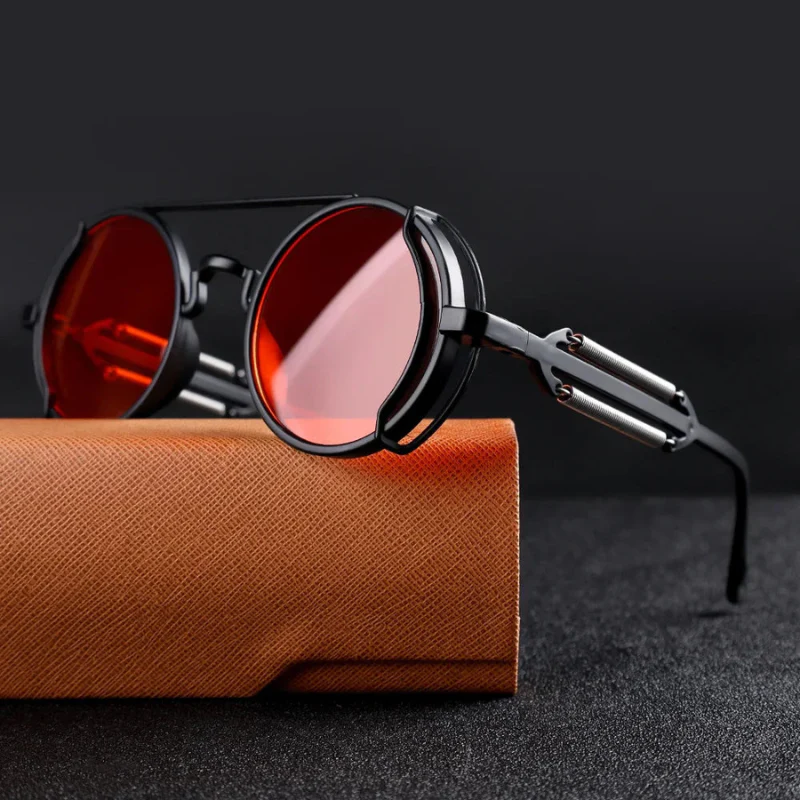 Rafael – Lunettes de Soleil Rondes Audacieuses avec Accents Métalliques et Verres Colorés - Image 6