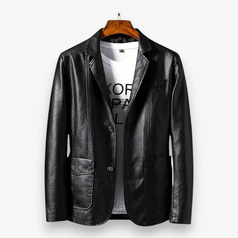 Veste en cuir manches longues