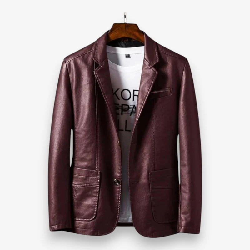 Veste en cuir manches longues - Image 3