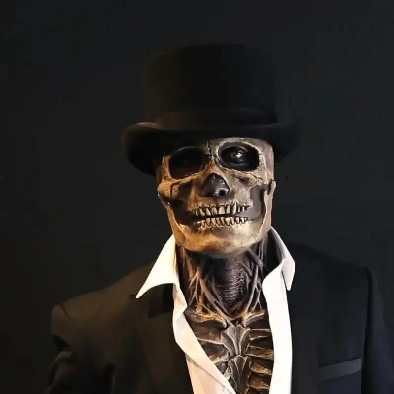 Costume squelette Halloween ultra-réaliste avec masque