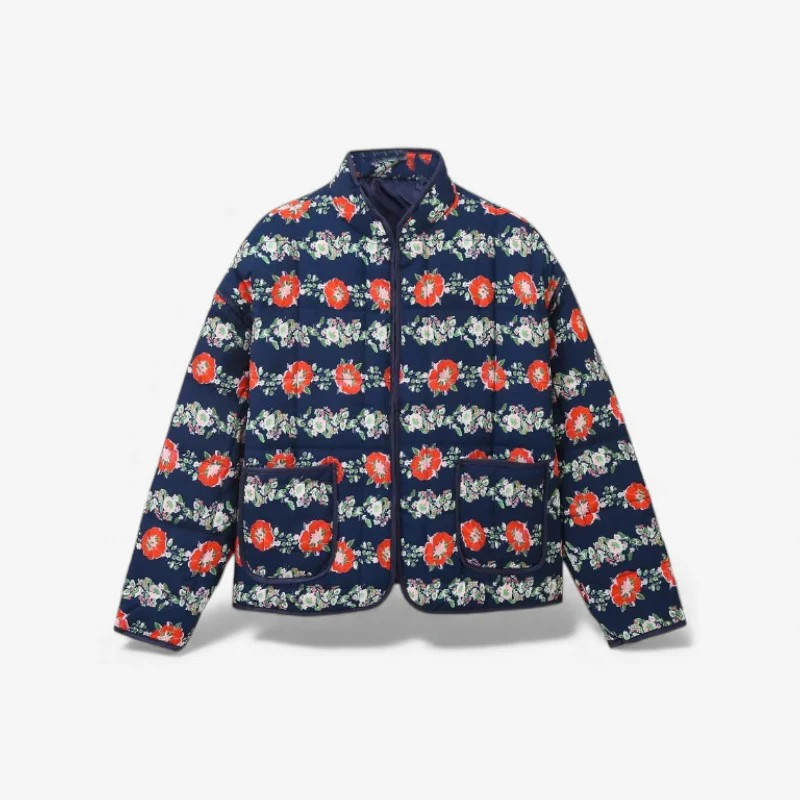 Dames mantel met bloemenprint