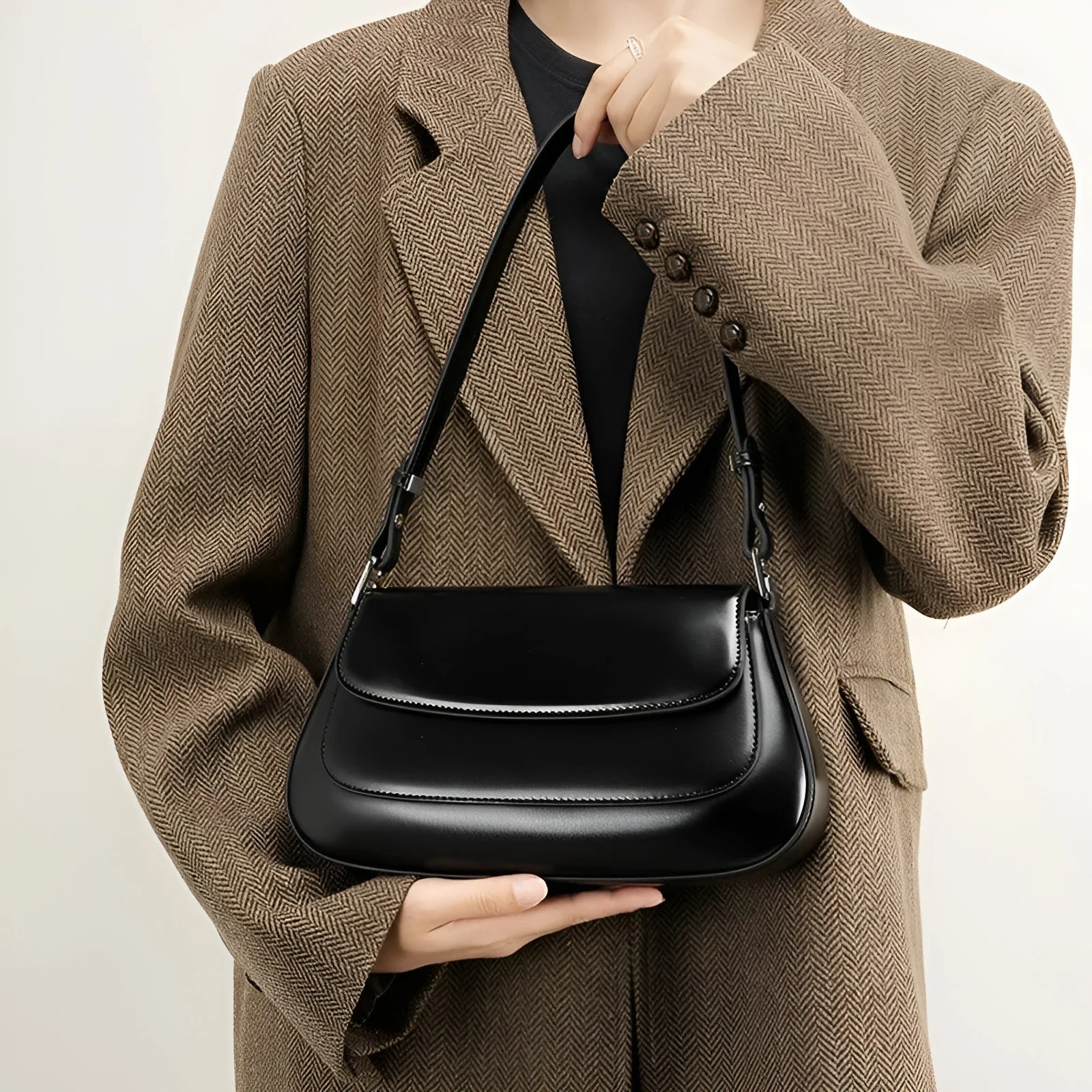 Sac bandoulière femme vintage structuré - Image 3