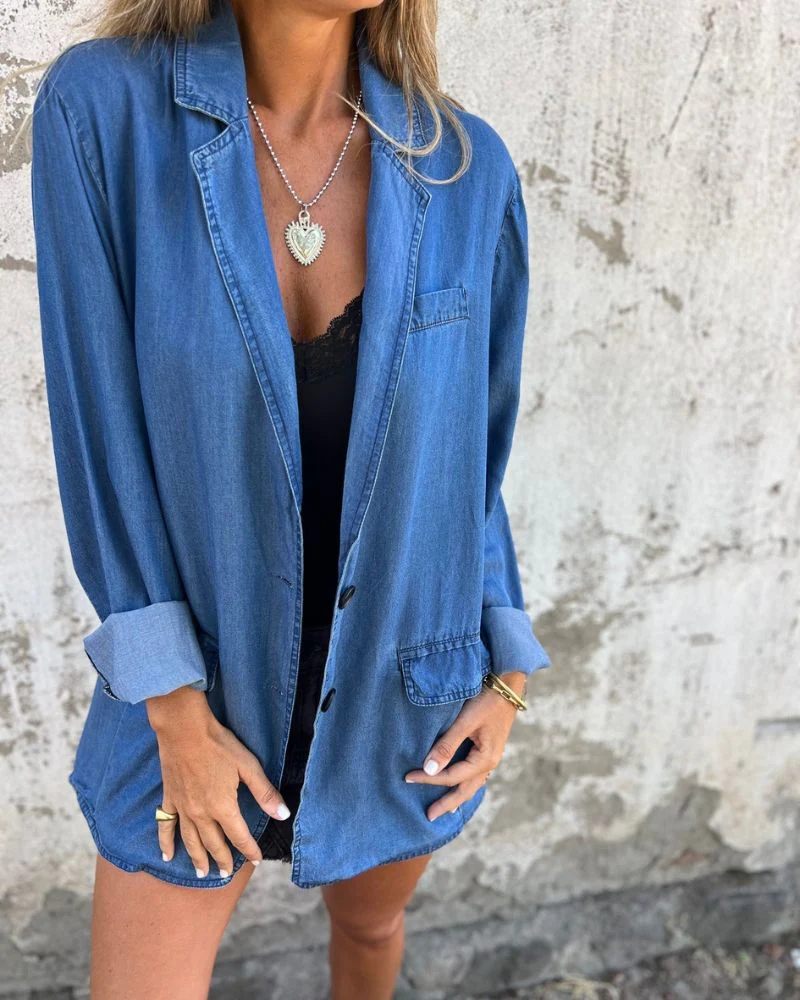 Renlo – Blazer Homme Décontracté en Denim