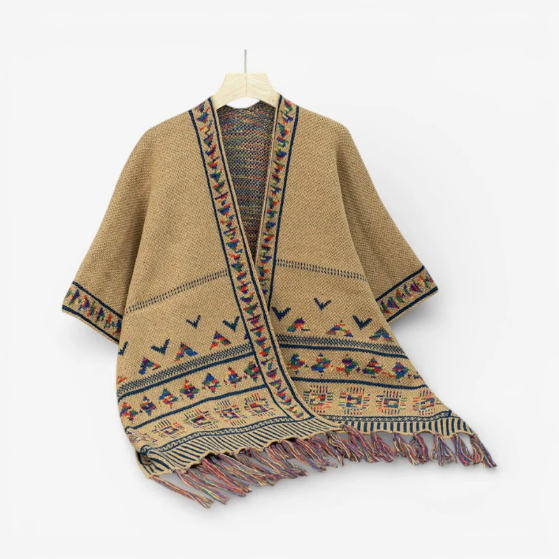Rhea – Châle oversize à imprimé floral et col en V