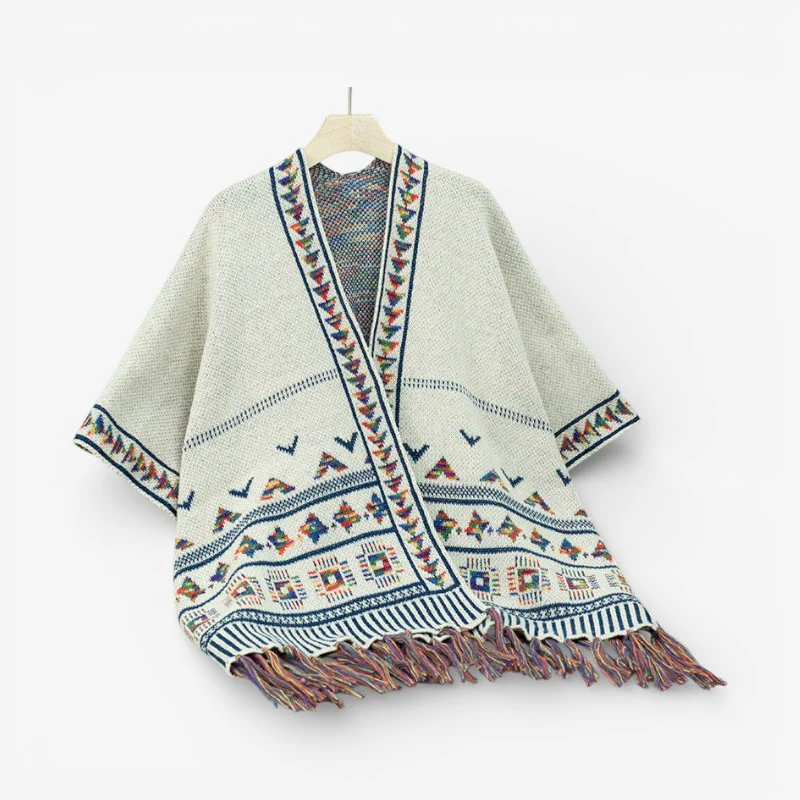 Rhea – Châle oversize à imprimé floral et col en V - Image 2