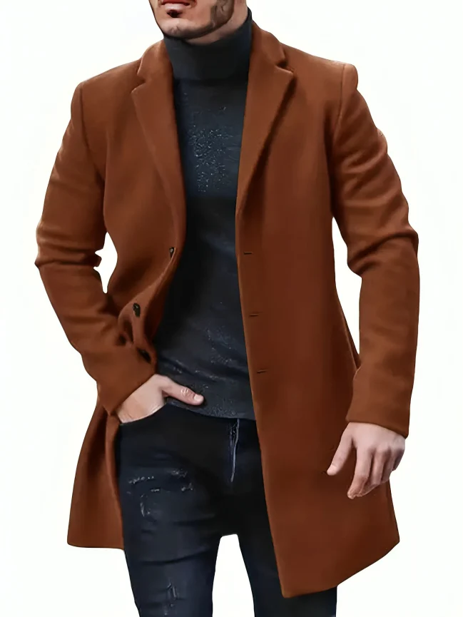 Pardessus homme élégant longueur genou - Image 2