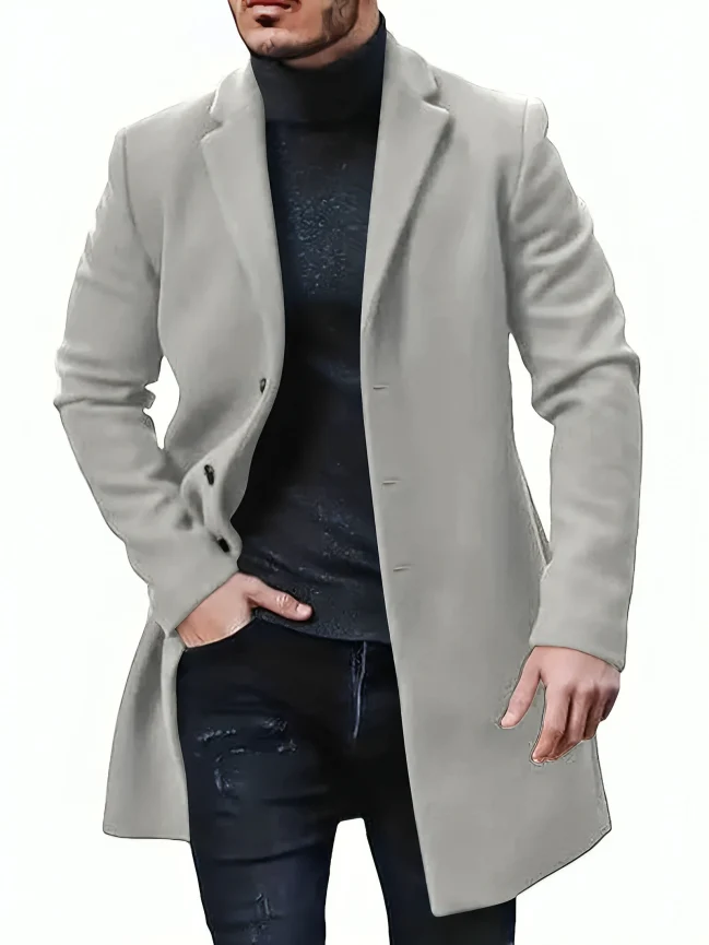 Pardessus homme élégant longueur genou - Image 3