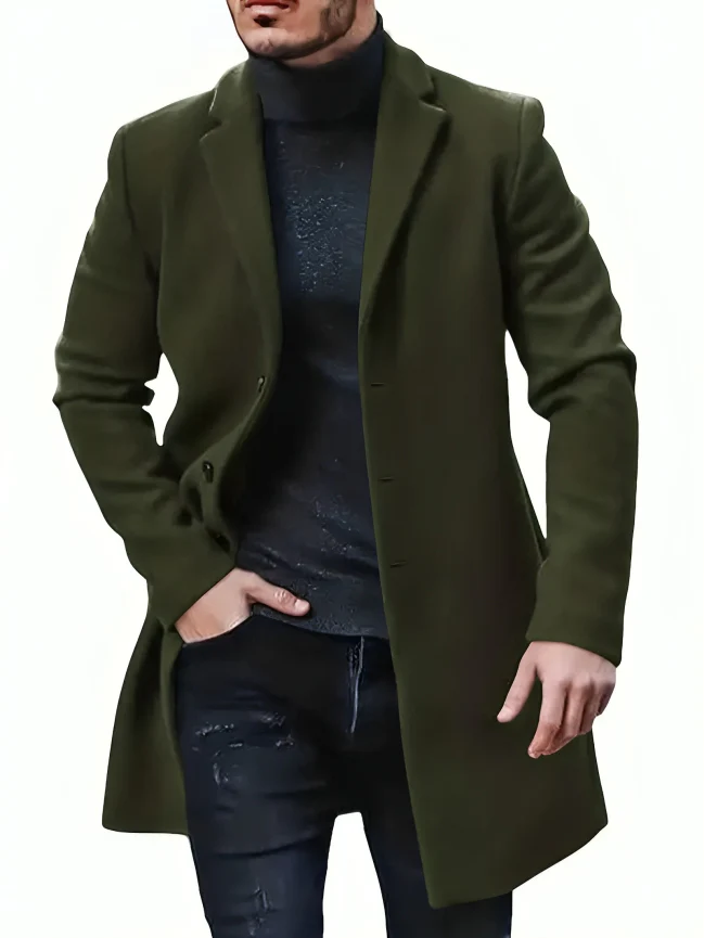 Pardessus homme élégant longueur genou - Image 4