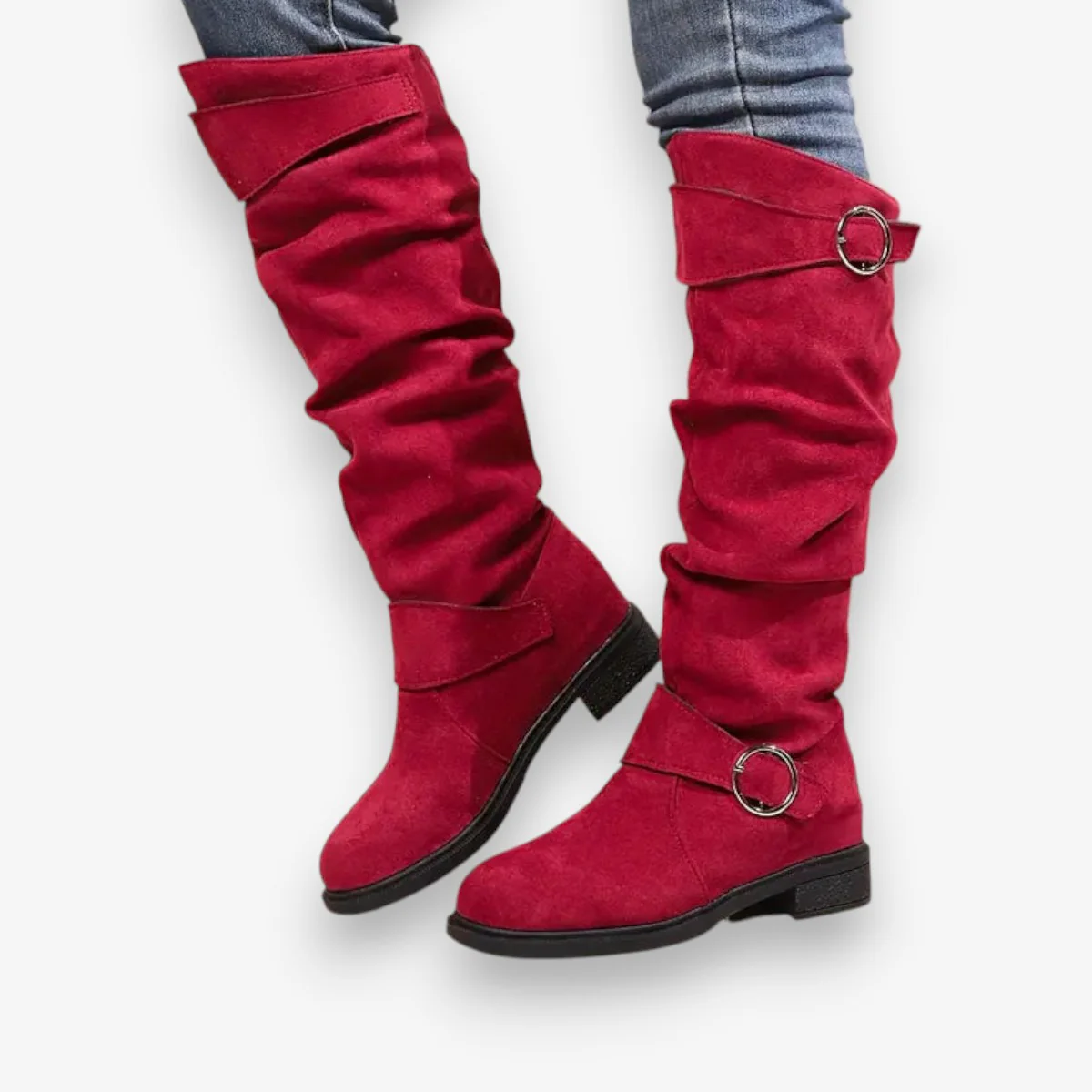 Riva – Bottes hautes à bout rond avec boucle et semelle texturée - Image 3