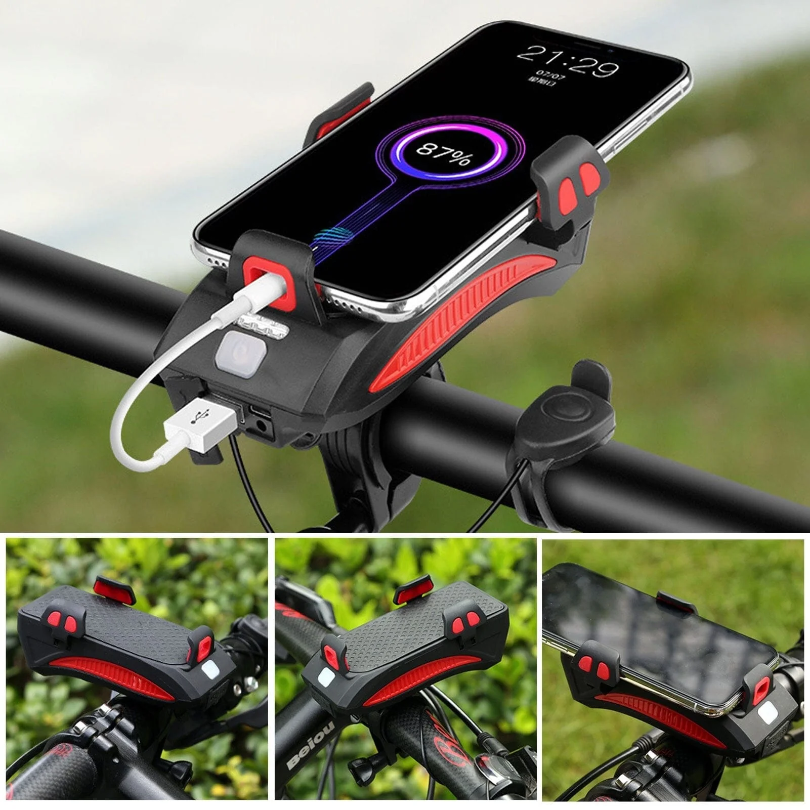 Lampe vélo 400 lumens avec klaxon 140 dB - Image 6