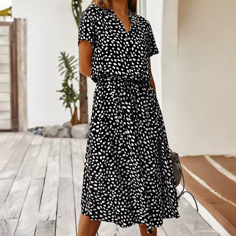 Robe Imprimée Femme avec Ceinture à la Taille - Image 15