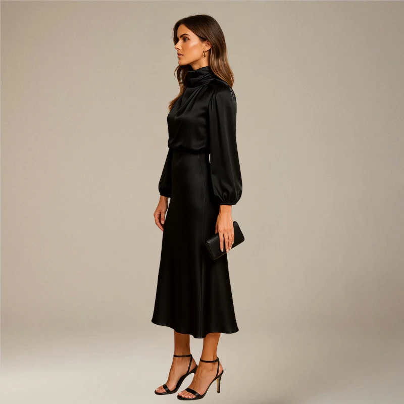 Robe midi col montant pour femmes - Image 7