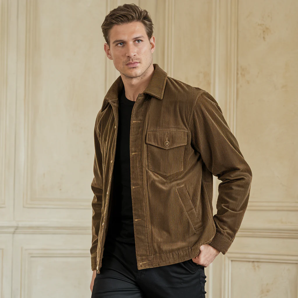 Veste intemporelle en velours côtelé à manches longues avec poches - Image 3