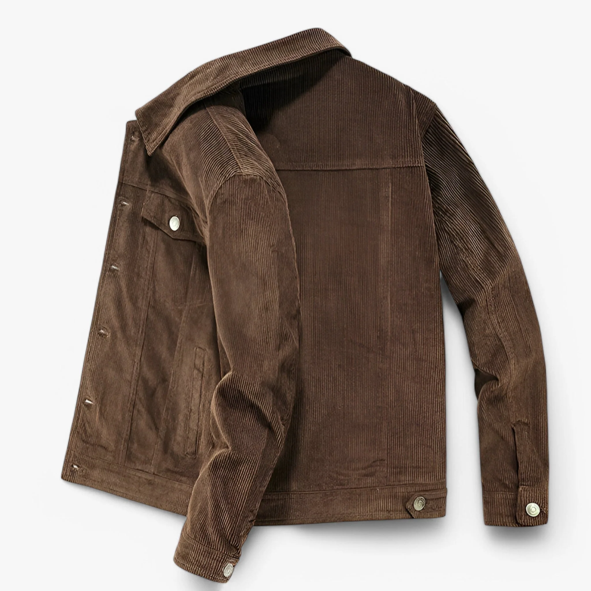 Veste intemporelle en velours côtelé à manches longues avec poches - Image 4