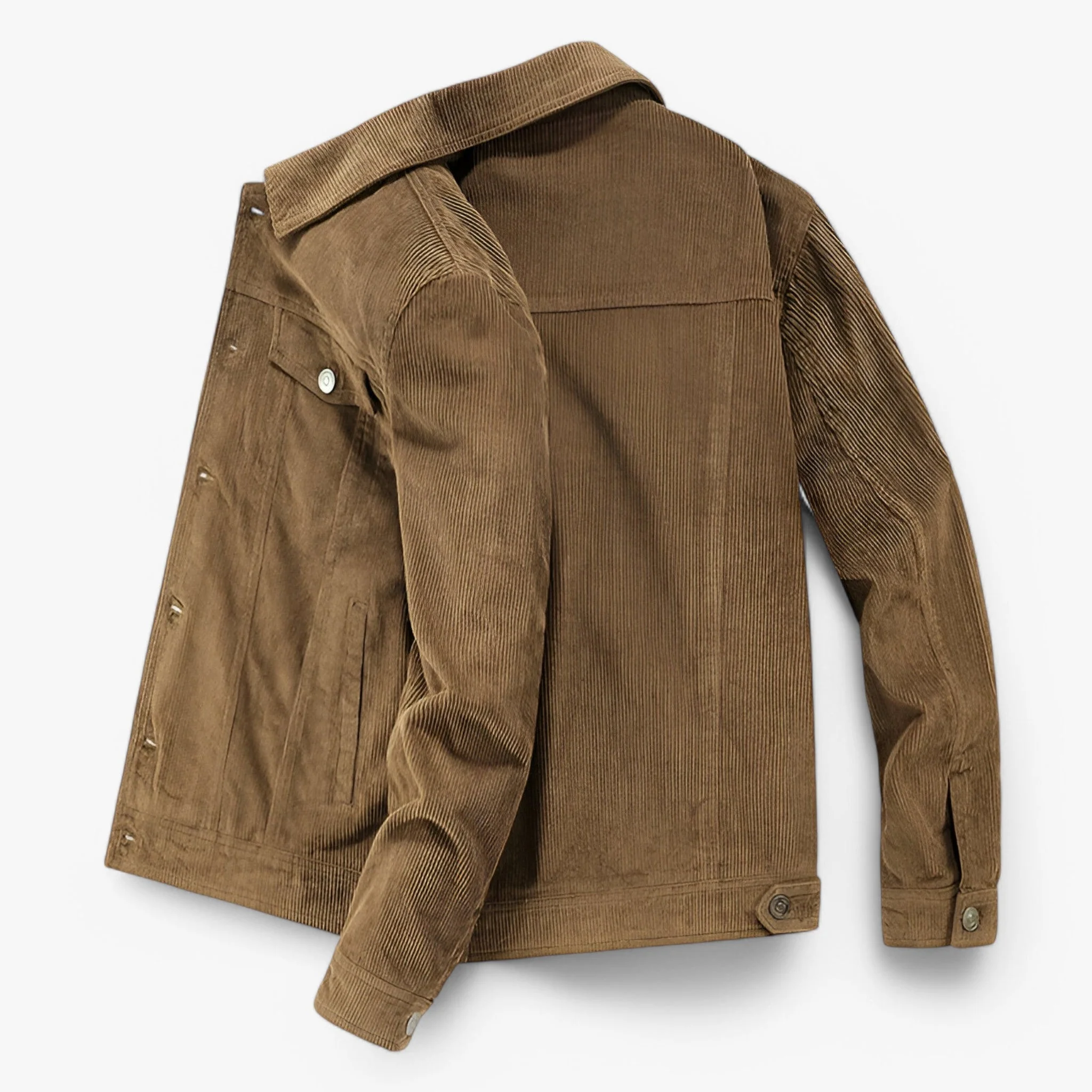 Veste intemporelle en velours côtelé à manches longues avec poches - Image 5