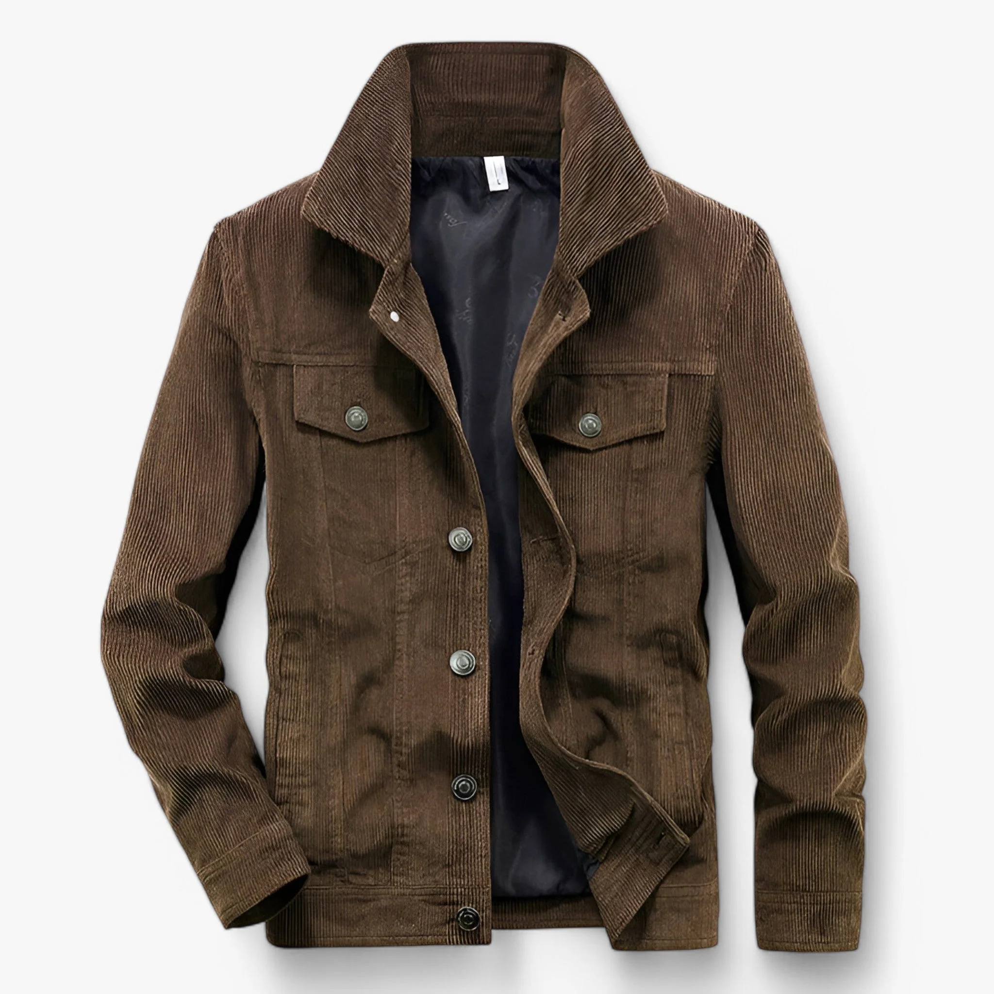 Veste intemporelle en velours côtelé à manches longues avec poches - Image 7