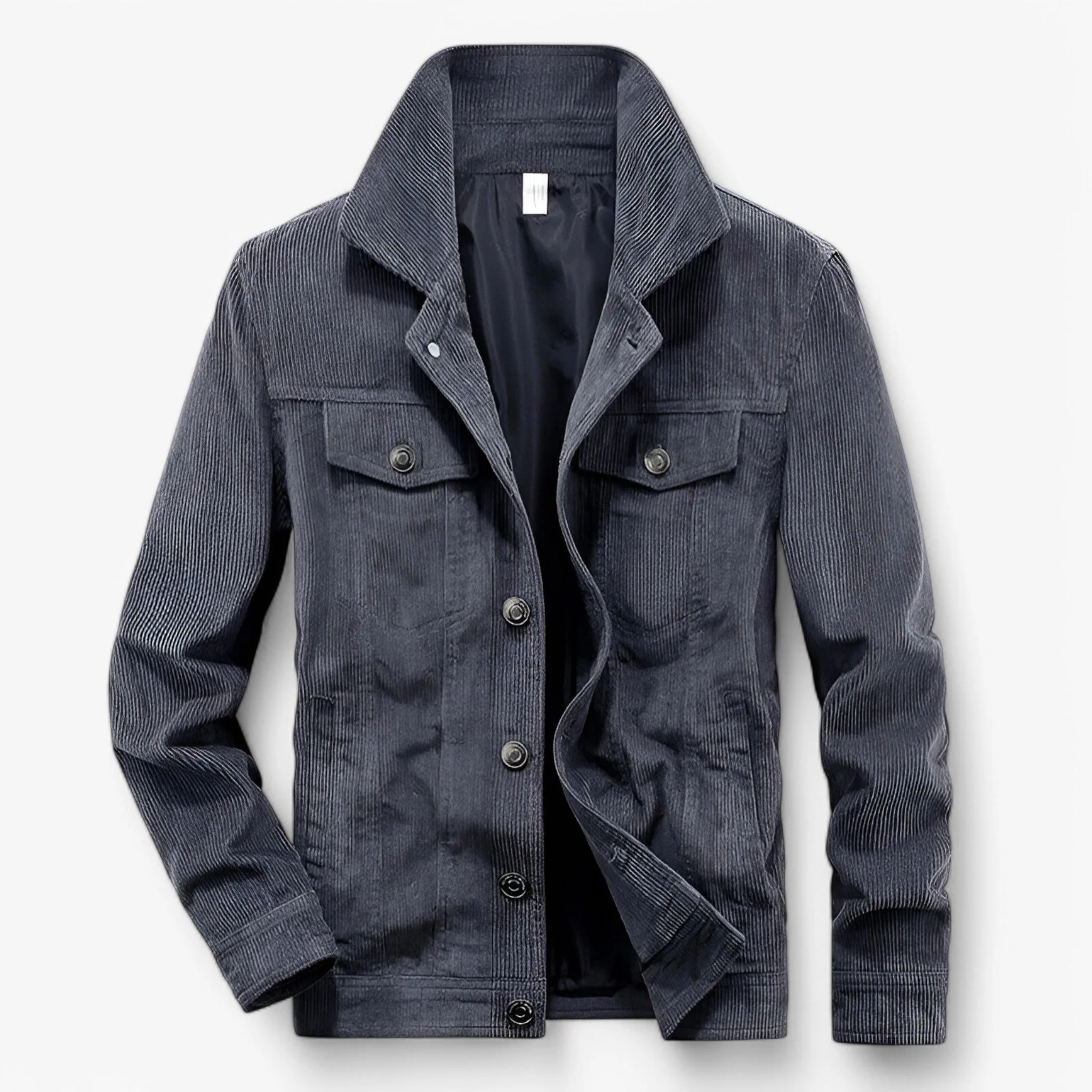 Veste intemporelle en velours côtelé à manches longues avec poches - Image 9