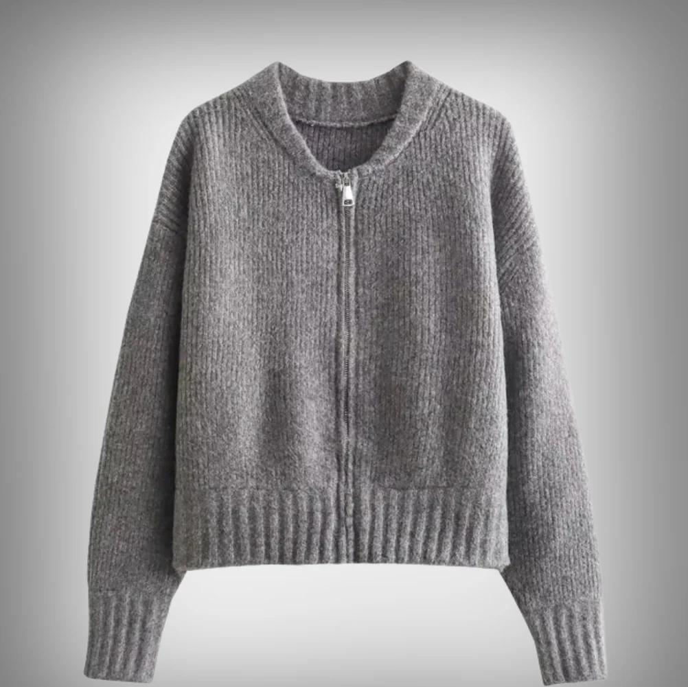 Gilet zippé femme style vintage manches longues - Image 5